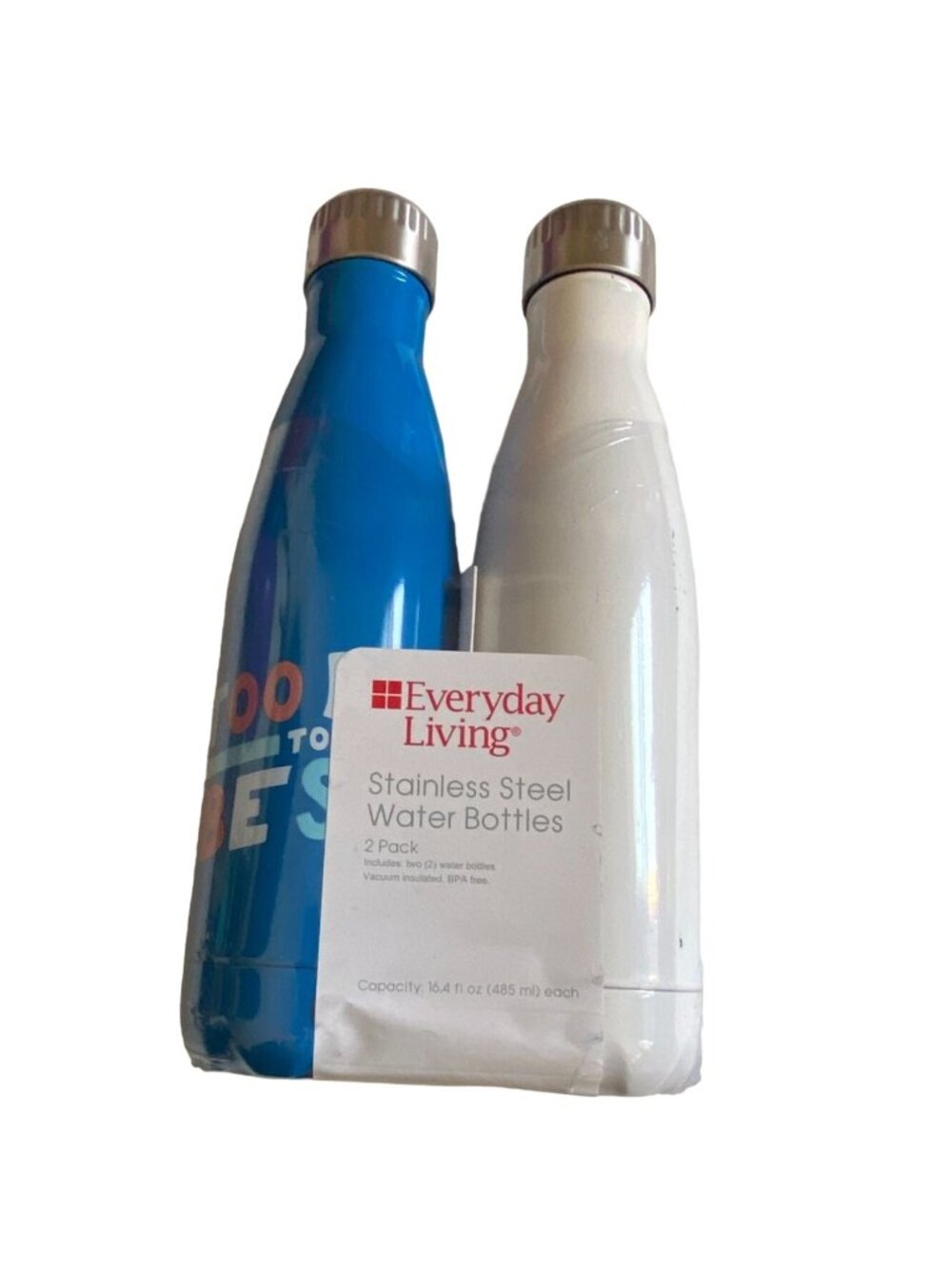 Everyday Living 16.4 oz Stainless Steel Water Bottles-2 Pack-New In Package